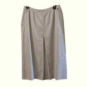 Vintage del mod Citi Combi Beige Tan Midi A-Line Skirt Women's EU 40 US 8-10